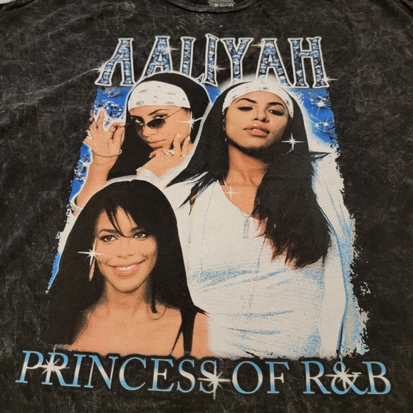 Aaliyah Princess of R&B Graphic Tee Stone Washed Size L/XL NEW! - Picture 3 of 8